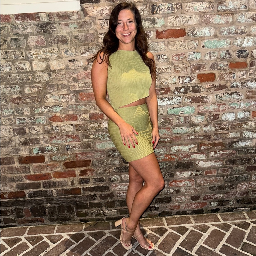 Superdown Eleanor Skirt Set, Size:S, Color: Olive